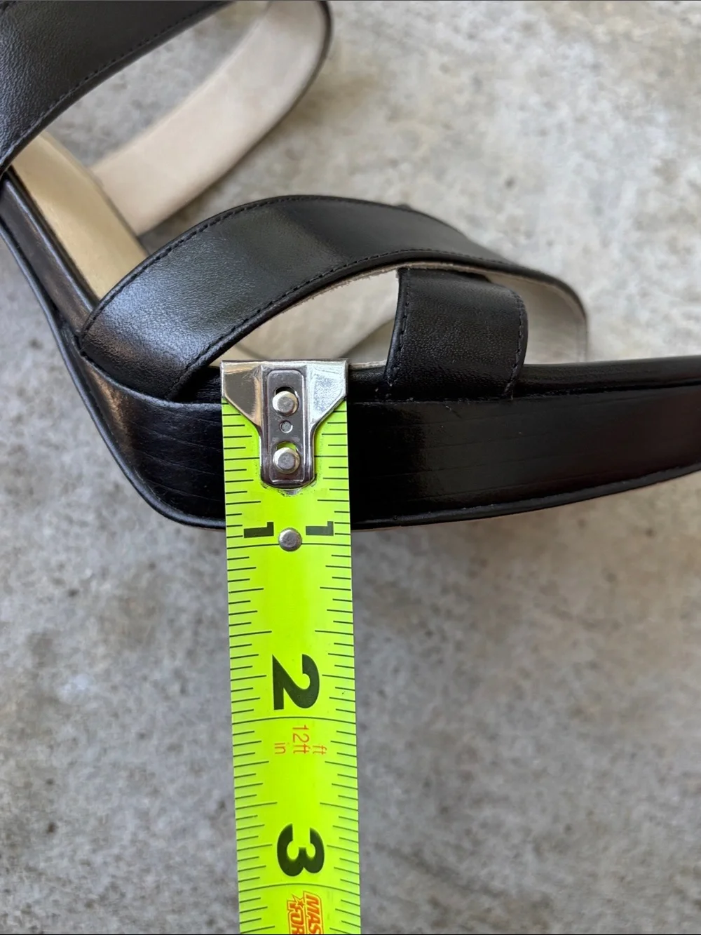 MICHAEL Michael Kors Evie Platform Black Leather Strappy High Heel Sandals